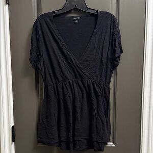 Torrid Black V-Neck Blouse